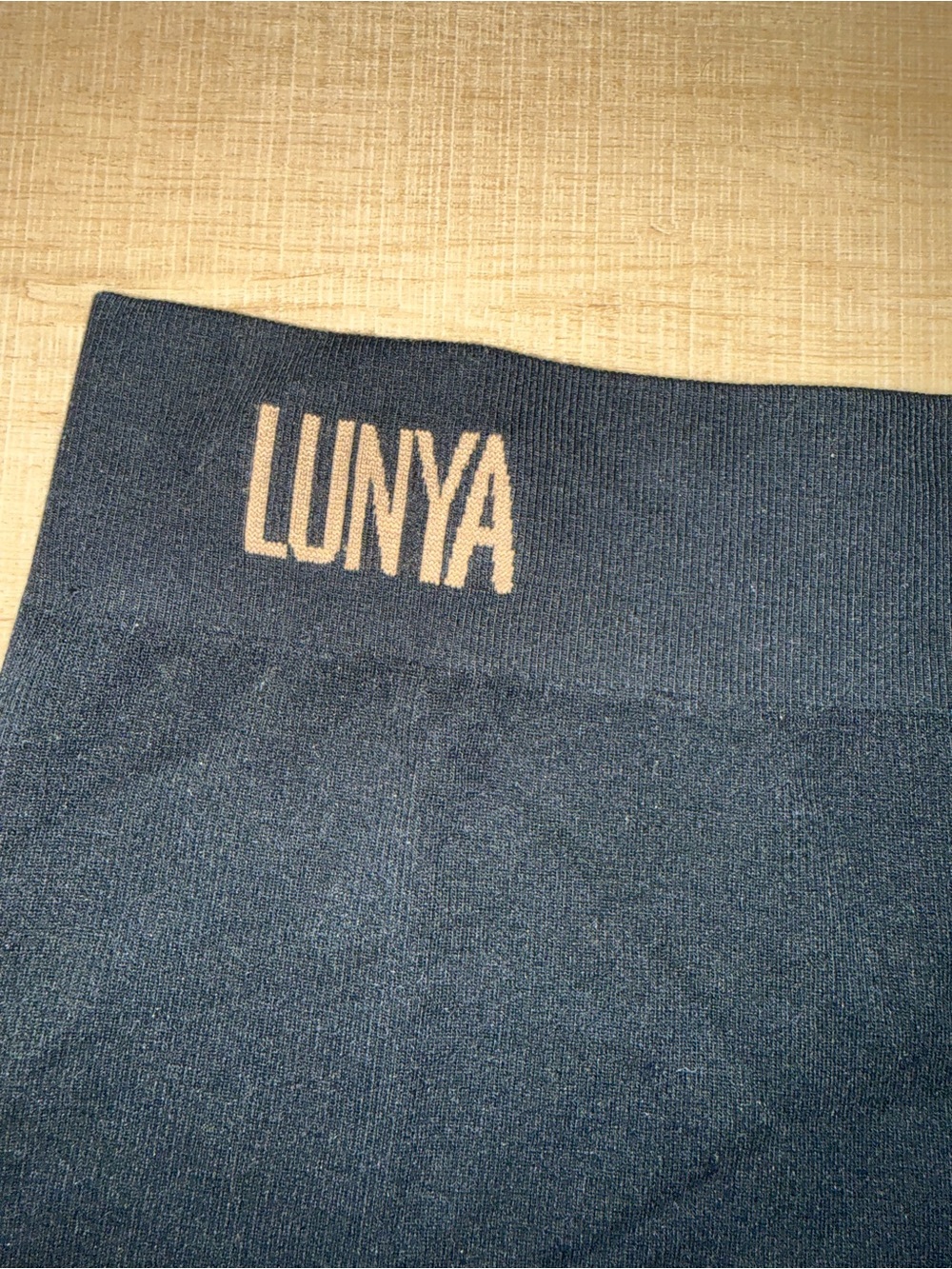 Lunya Women’s Seamless Modal Boyshort in Immersed Black/Otium Tan Small